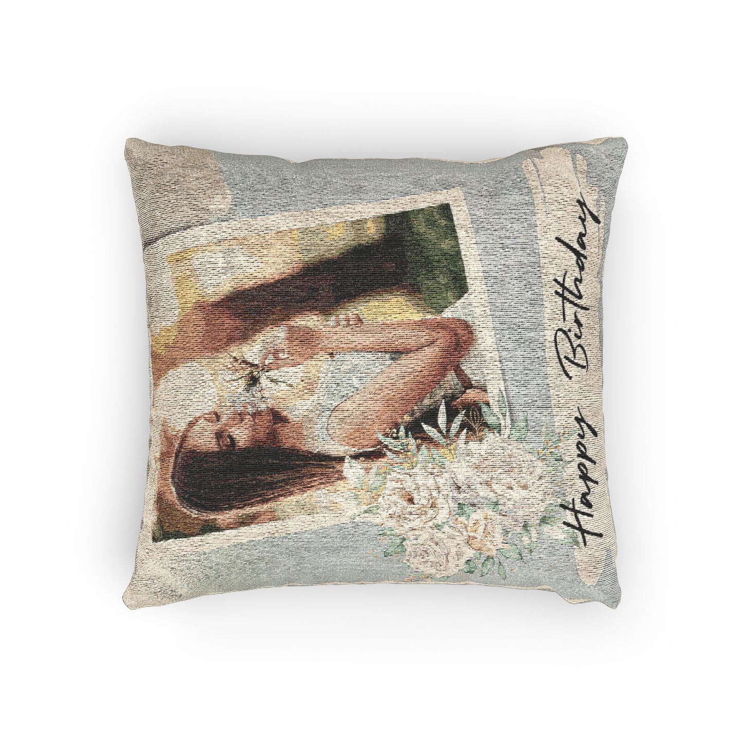 Personalized Woven Pillow - Perfect Birthday Gift, Home Decor, Cozy Accent, Unique Keepsake, Celebrate Special Moments