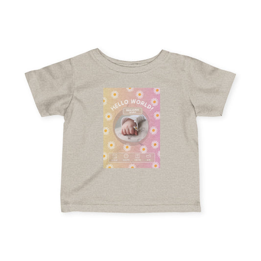 Cute Hello World Infant Tee, Baby Shower Gift, Newborn Outfit, Toddler T-Shirt, Floral Baby Clothes