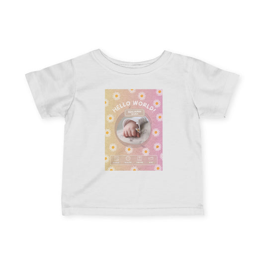 Cute Hello World Infant Tee, Baby Shower Gift, Newborn Outfit, Toddler T-Shirt, Floral Baby Clothes